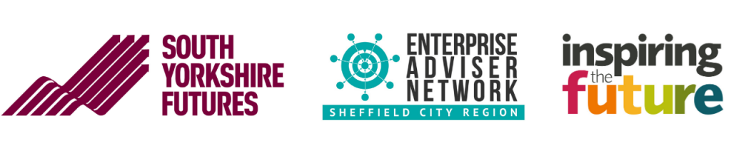 Logos of: South Yorkshire Futures, Enterprise Adviser Network, Inspiring the Future