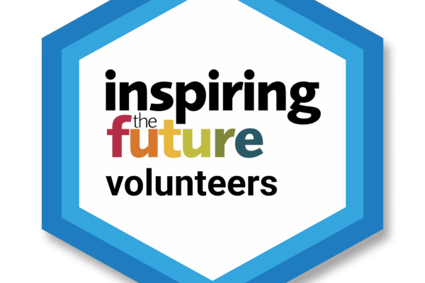 blue hexagon logo for the Inspiring the Future volunteer scheme