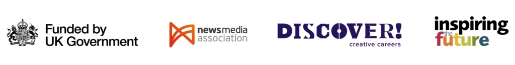 joint branded support of UK Government funding and News Media Association logos to fund Inspiring the Future work in the North West of England